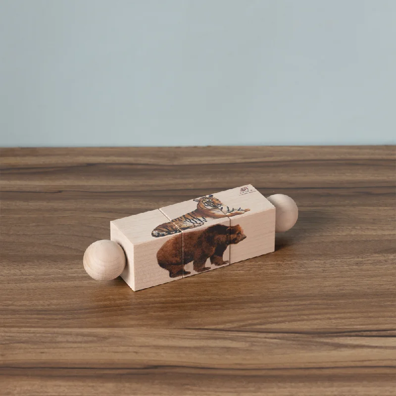 Antique - Style Wooden Puzzles of Classic Cars for Vintage EnthusiastsRotating Puzzle - Mammals