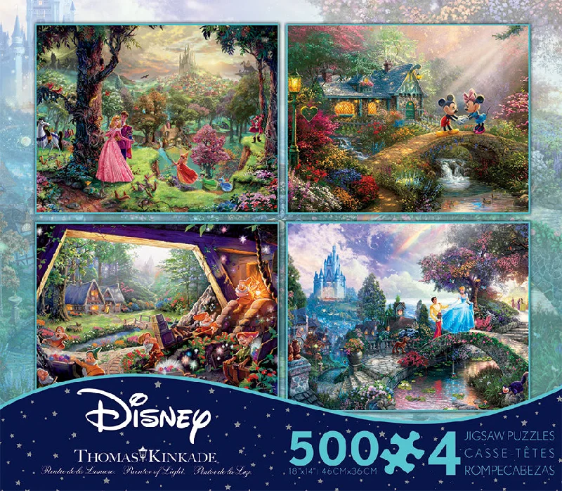 Interlocking Wooden Puzzles with Geometric Shapes for Developing Fine Motor Skills in PreschoolersThomas Kinkade Disney Dreams <br> 4 x 500 Piece Puzzle (S4)