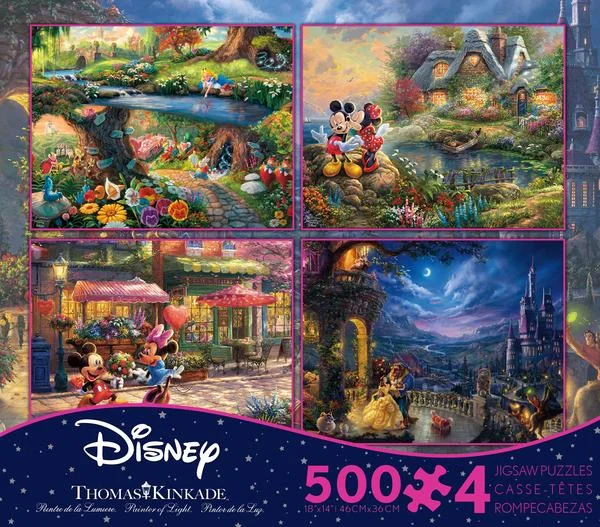 3D Wooden Puzzles of Historic Buildings with Intricate Details for Puzzle CollectorsThomas Kinkade Disney Dreams <br> 4 x 500 Piece Puzzle (S5)