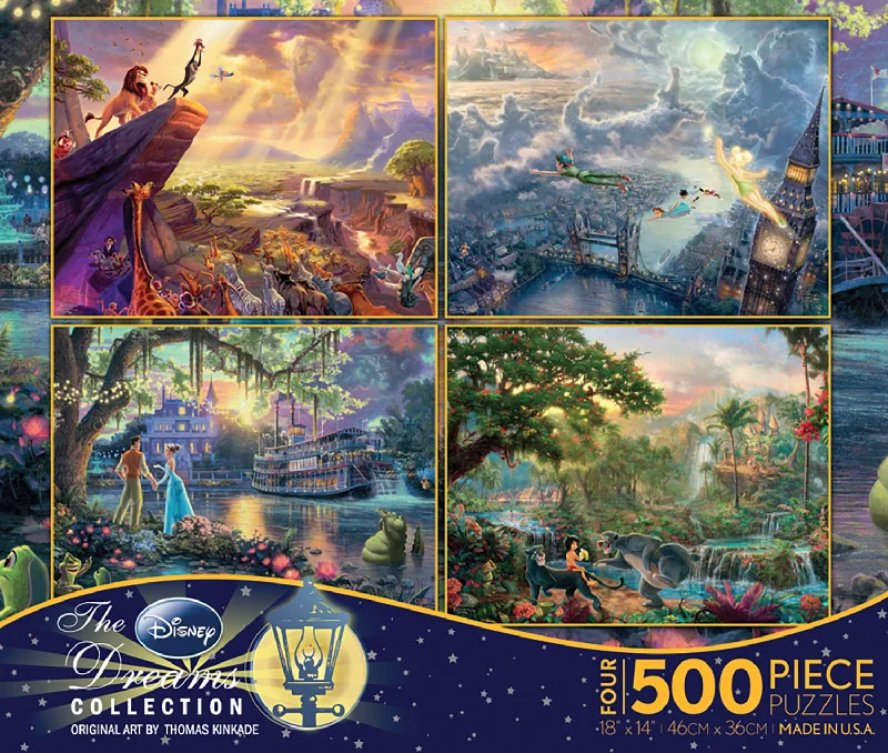 Puzzle - Mat Included Wooden Puzzles with a Botanical Garden Theme for Comfortable AssemblyThomas Kinkade Disney Dreams <br> 4 x 500 Piece Puzzle (S1)